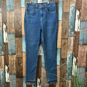 Lee 4 skinny raw pulled hem jeans